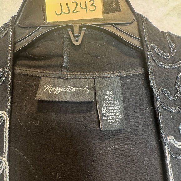 Maggie Barnes Cardigan Womens Size 4X Black Embellished Maximalist Goth - Picture 2 of 7